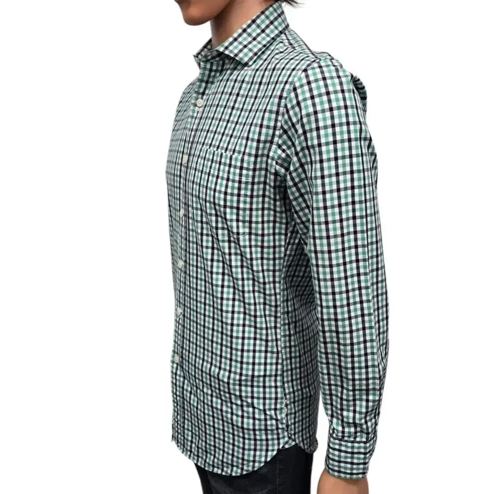 J. Crew Thompson Shirtings Dress Shirt 80's 2-Ply Gingham Check Men S 14-14.5